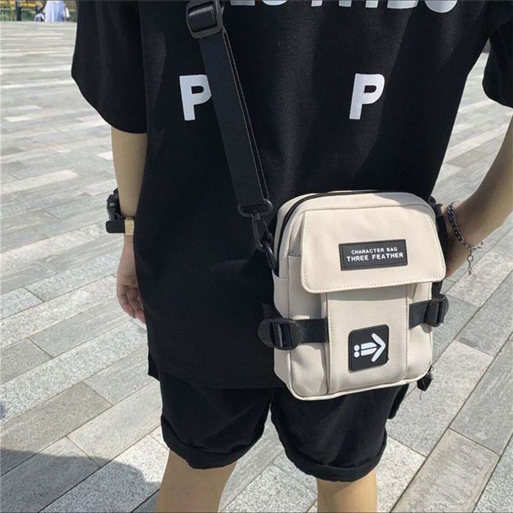 Large Capacity Messenger Crossbody Bag Korean Oxford Cloth Bag Simple Chest Bag  Unisex