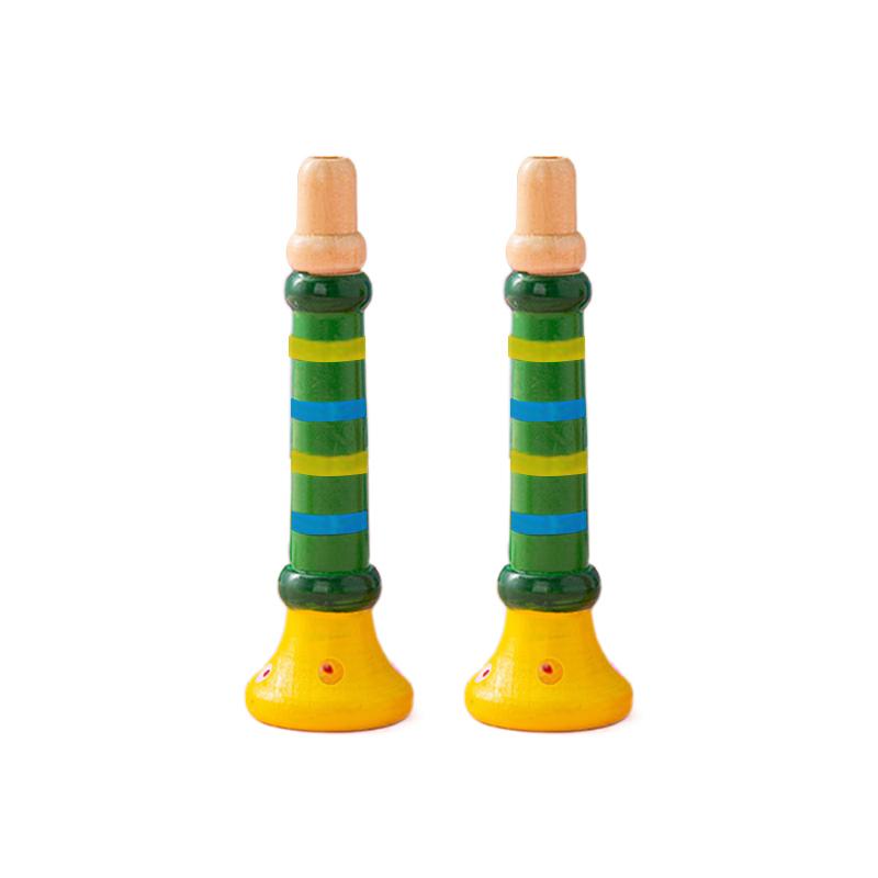 Wooden Trumpet Children Toy Horn Whistle Musical Instrument for Kids Early Educational Orff Music Instrument Sound Training Game
