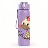 1PC Be Happy Giraffe 750ml Color Plastic Sports Water Bottle Leakproof Flip Straw Lid Suitable for Sports Office Home Use