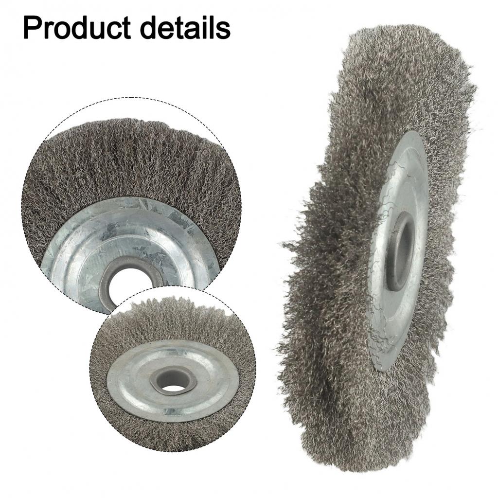 Bench Grinder Abrasive Wire Wheel Brush 5 Inch Stainless Steel with 16mm Hole