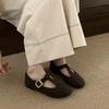Fashion SUOJIALUN 2025 Autumn New Brand Women Flat Shoes Round Toe Casual Dress Single Shoes Soft Flat Heel Shallow Slip On Mary Jane Sh
