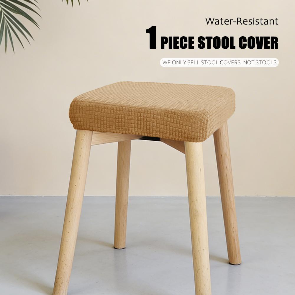 Jacquard Chair Seat Cover Elastic Rectangle Bar Stool Cover Elastic Chair Protector Removable Dust Covers Square Stool Covers