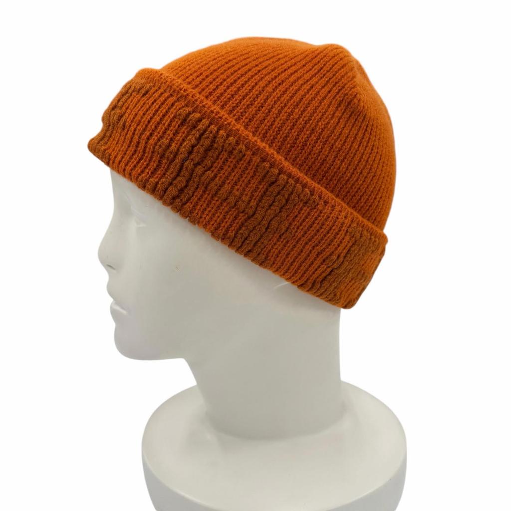 Excellent HERMES Knit Cap Orange Cashmere Women Used