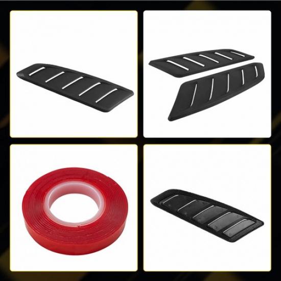 2pcs Air Flow Intake Cover Black Hood Universal Decorative Vent Car Accessories