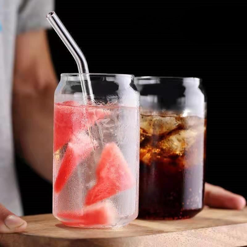 Premium Quality Crystal Clear Drinkware Boba Tea Cup Tumbler for Party Beer Glass Can Shaped Iced Coffee Soda & Bubble Boba Cup