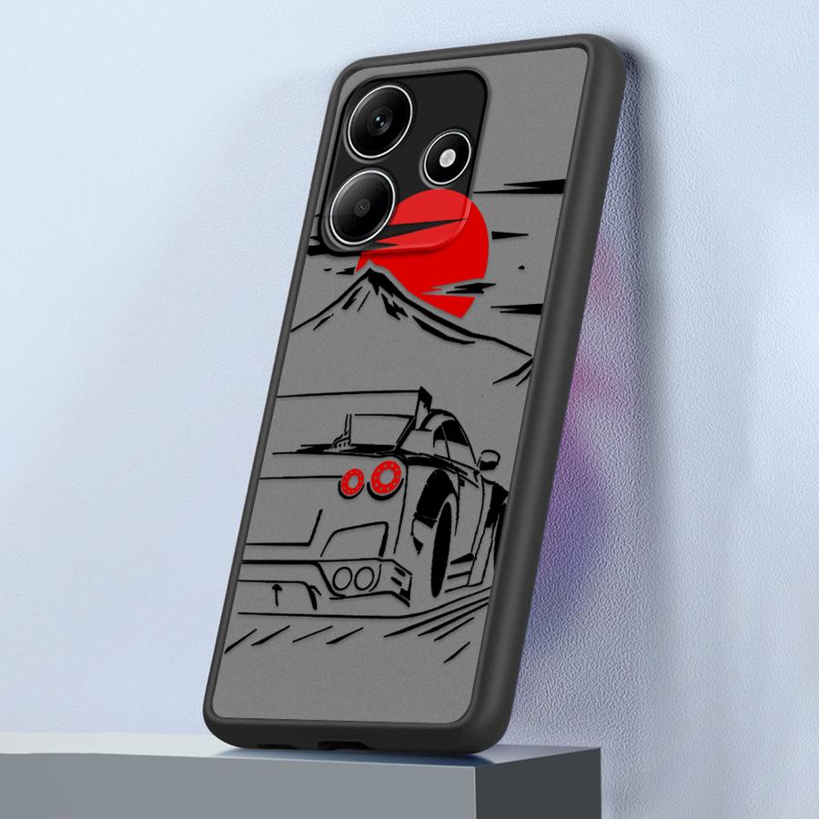 Cartoon Sunset Car Funda Back Phone Cover Case for Xiaomi Redmi Note 14 14C 10 13 Pro Plus 12 11 A4 13C 9S