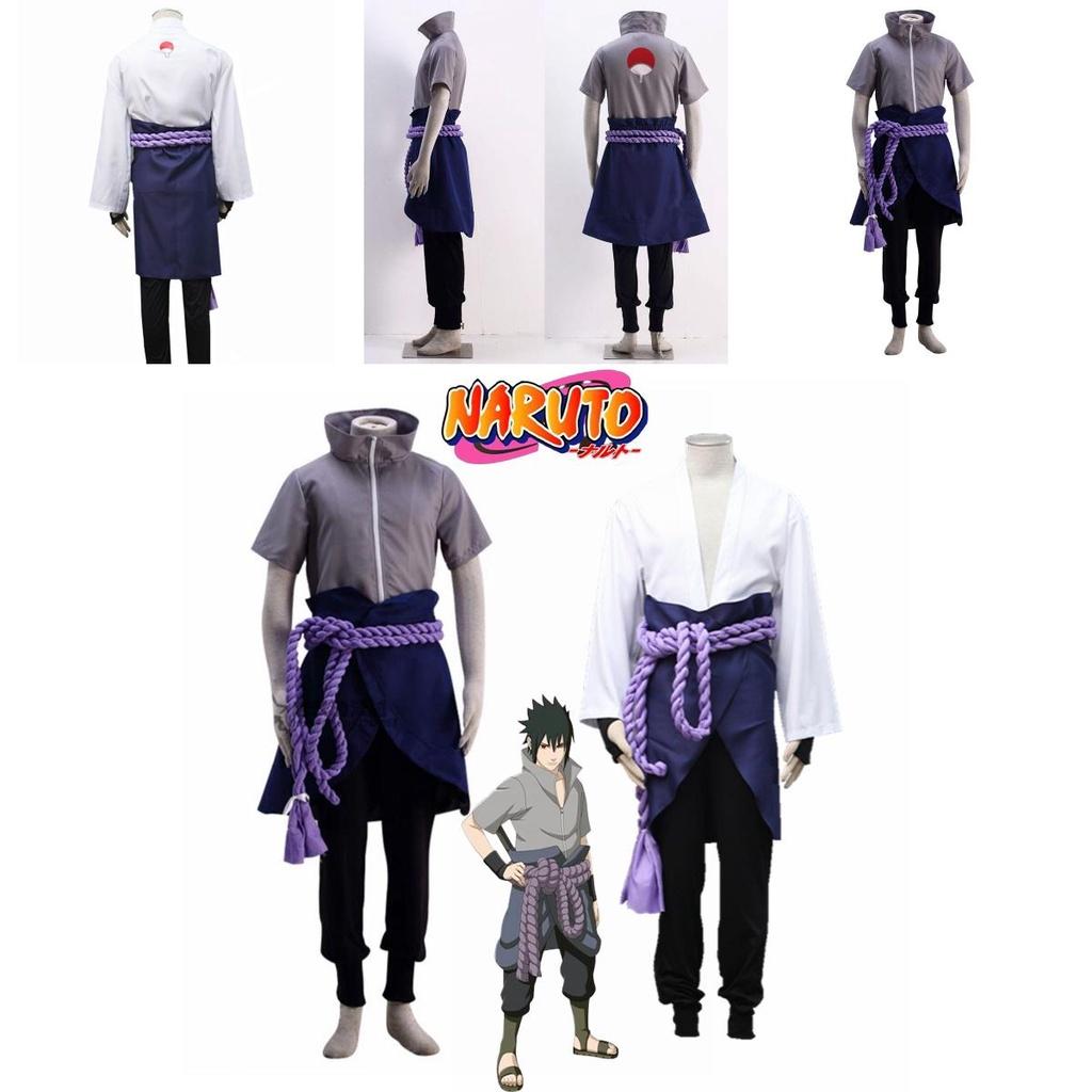 Naruto Uchiha Sasuke Deluxe Cosplay Costume With Zipper For Halloween Role Play