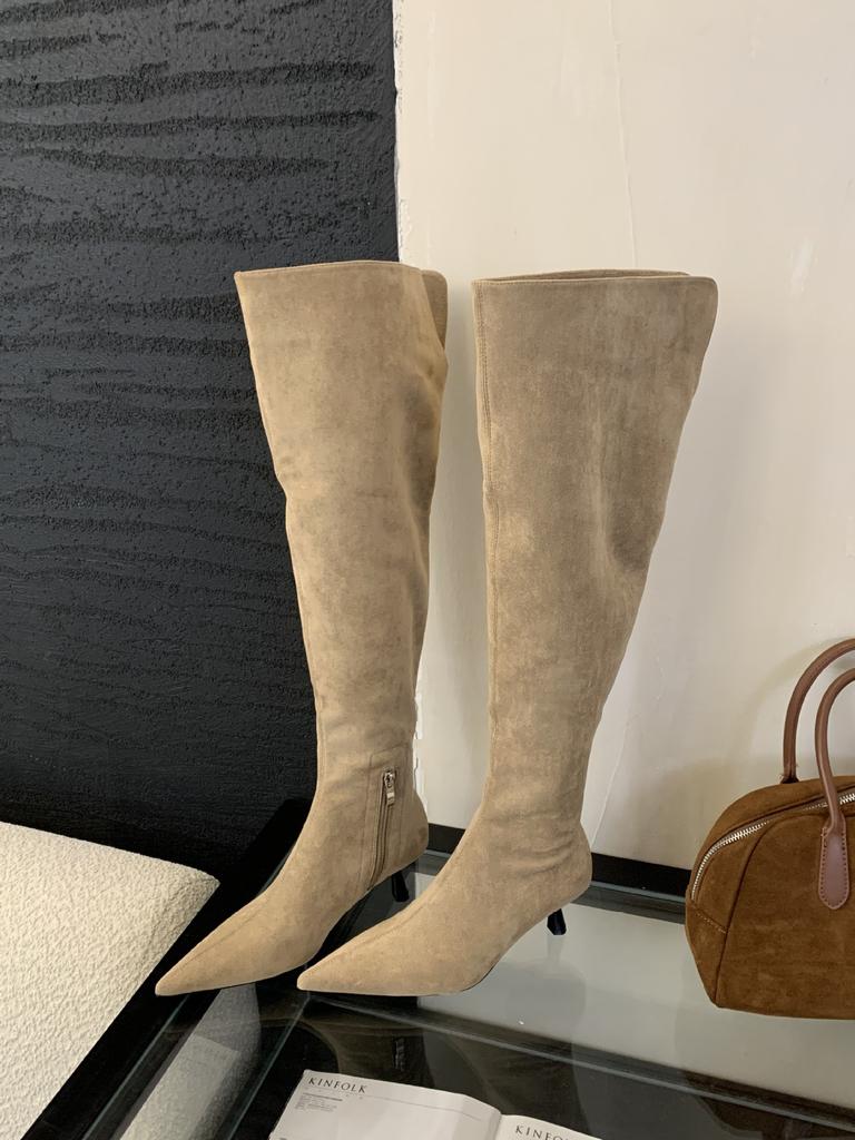 2025 Autumn and Winter New Fashion Versatile Versatile But Knee Long Tube Stacking Boots Thin Heel High Heel Western Cowboy Boots Women