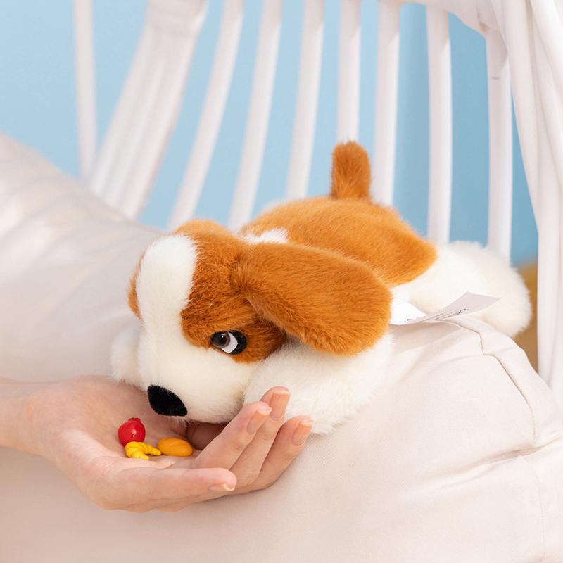 Kawaii Puppy Plush Stuffed Toys Snow Rena Gold Wool Soothing Doll Sleeping Pillow Home Decoration Kids Birthday Gifts