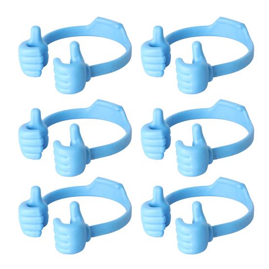 6Pcs Adjustable Thumb Mobile Phone Holder Portable Lightweight Universal Thumbs Shape Desk Tablets Cellphone Stand Home Office Decoration