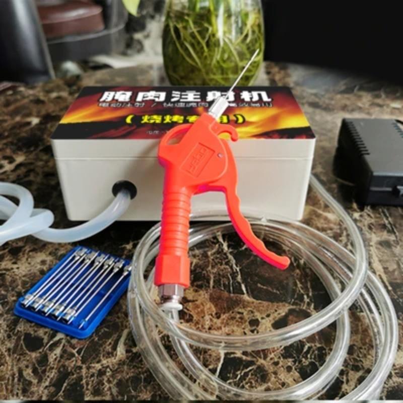 Portable Electric Saline Injection Pump Meat Pickling Machine AC 100-240V Meat Marinated Syringe Meat Processor Electric Injector