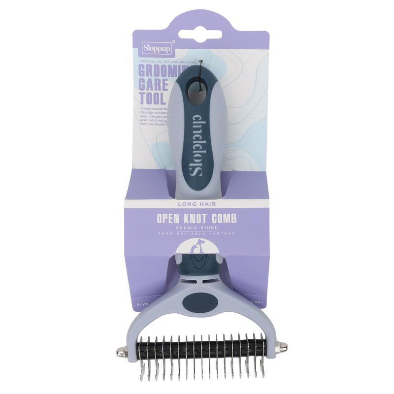 Double-Sided Pet Comb for Detangling and Hair Removal - Ideal for Long-Haired Dogs and Cats