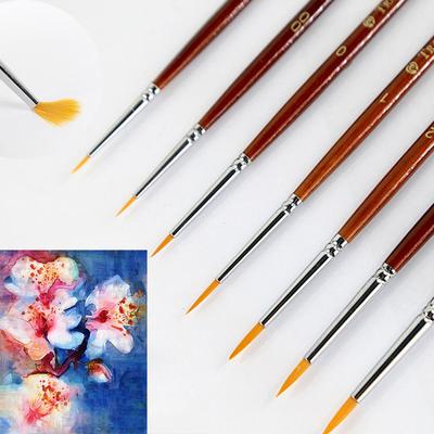 7 Stück/Set Professionelle Miniatur-Farbe Acryl-Ölmalerei Stift Zeichen-Nagelbürsten