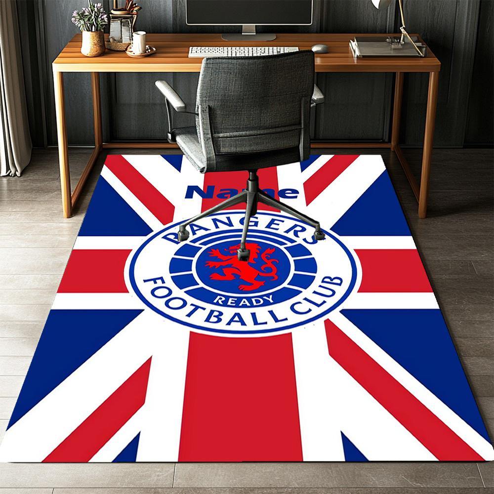 Custom Name Rangers F.C Printed Carpet,Rug for Office Chair Living Room Bedroom Kitchen Room Decor Gifts.
