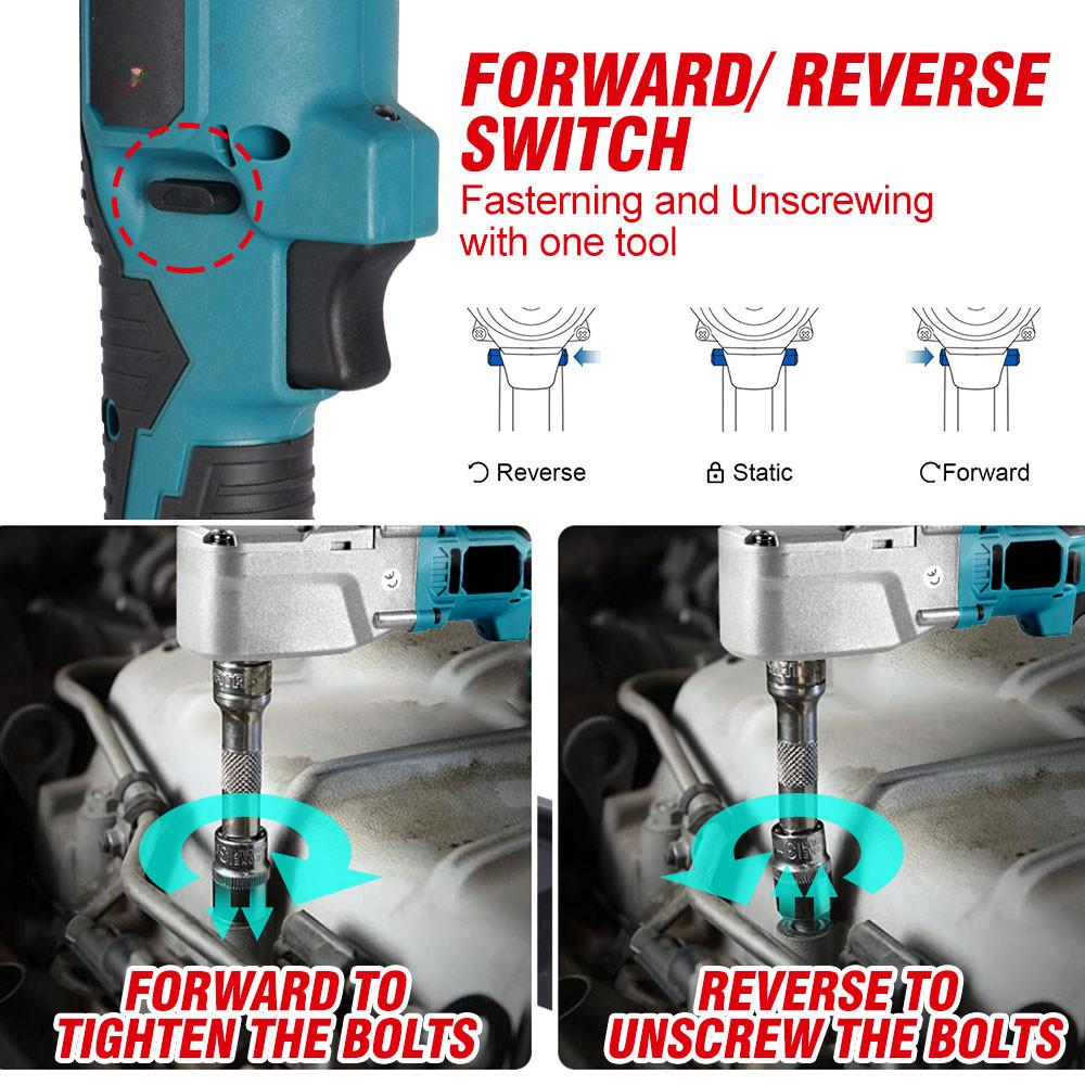 2400W 1000NM 1/2'' Screwdriver Car Repair Power Tool Electric Ratchet Wrench Ratchet Wrench Set