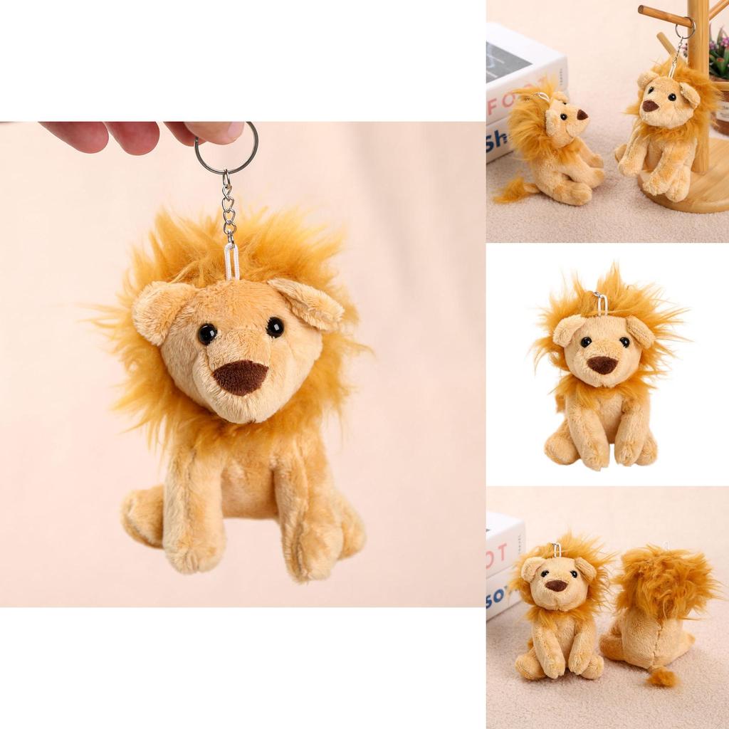 Plush Lion Keychain Toy With Short Plush Material For Girls And Gift Ideas