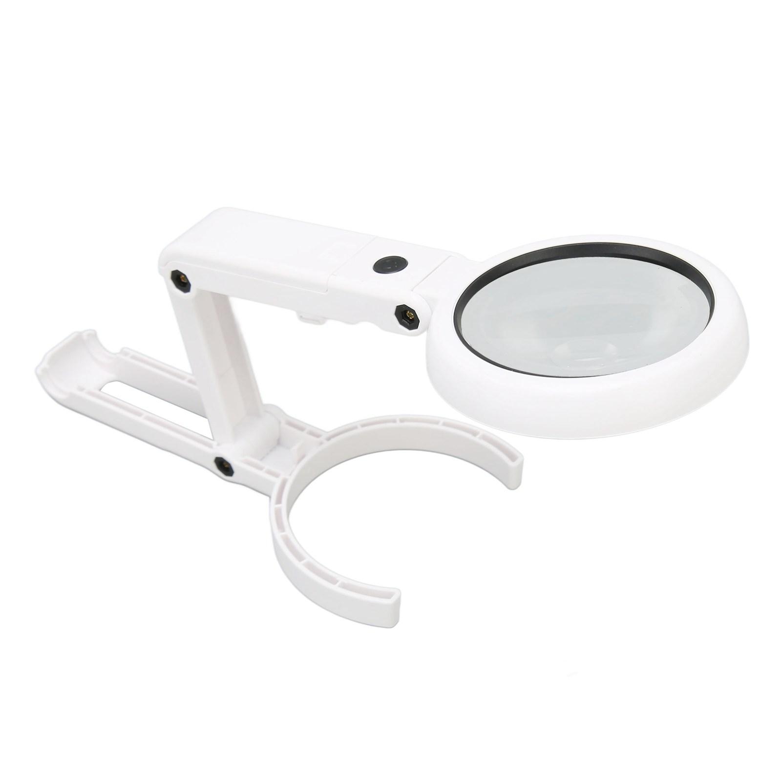 Handheld LED Vergrootglas Opvouwbaar   22X 10X Vergrootglas met Lichtstandaard voor Lezen Sieraden Ambacht