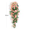 2Pcs Artificial Flowers Rattan Fake Plants Vine Decor Celebration Wall Hanging Rose For Home Wedding Decorative Wreath Accessory