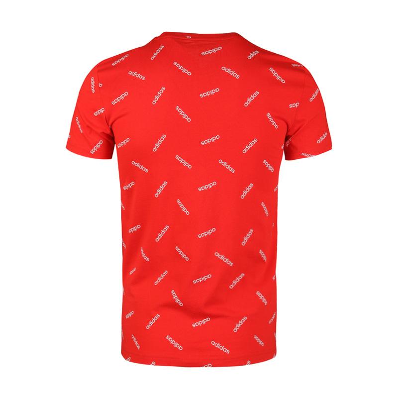 adidas Neo Letter Casual Fashion Comfortable Breathable Short Sleeve T-Shirt Men Tops Active-Red DW7865