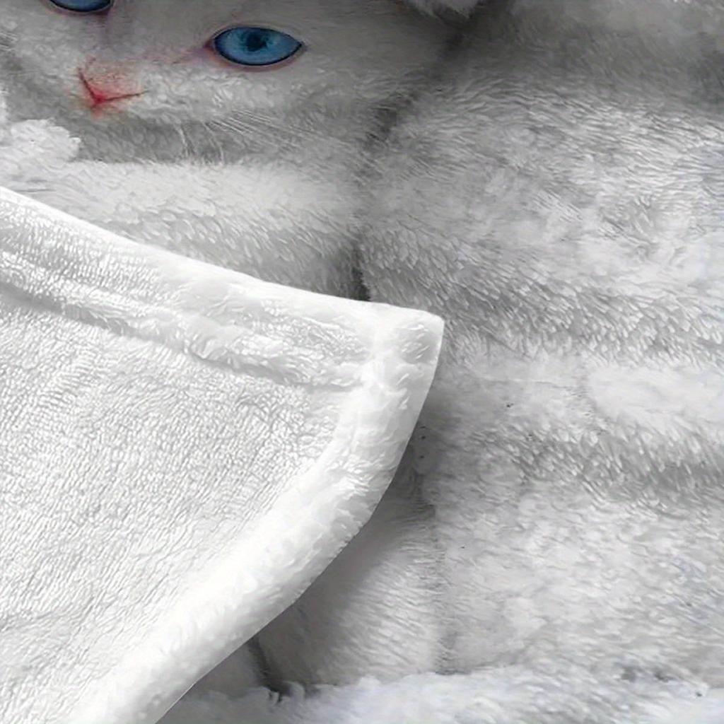 Cute Cat Print Flannel Blanket Love Cat Family Blanket Throw Home Sofa Lunch Break Blankets Children Student Blankets Nap Gifts