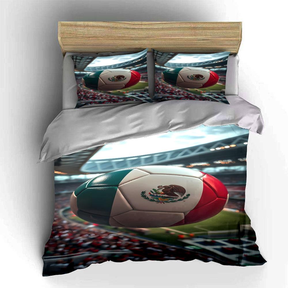 Mexican-themed Soccer Ball. Bedding Sets Duvet Cover Sets Duvet Covers Pillowcases(1*Duvet Cover 2*Pillowcases Without Duvet Insert)