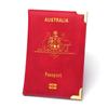 Australia Passport Holder: Slim Leather with Copper Details and Ticket Pocket