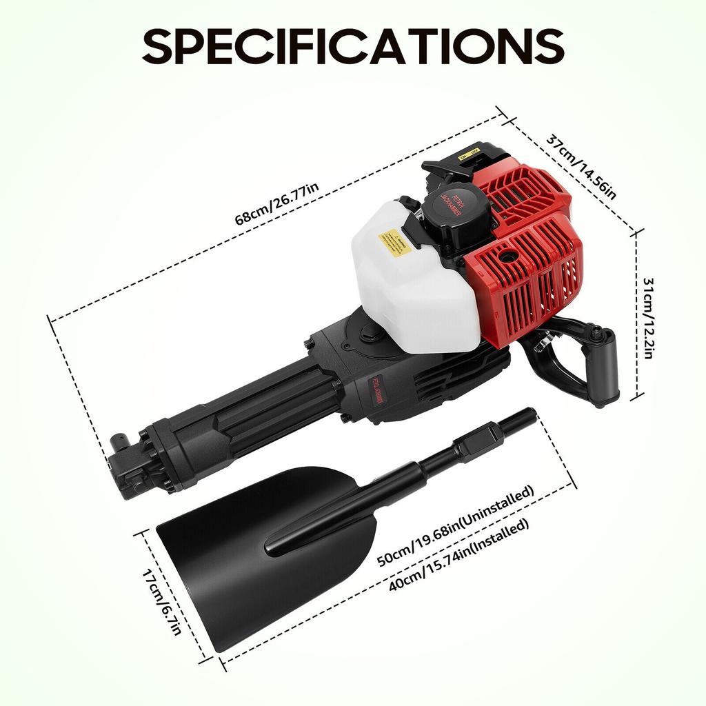 Handheld Trencher Digger Machine 52CC 2Stroke Garden Tree Digger Digging Machine