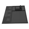 Magnetic Barber Mat for Clippers Non Slip Heat Resist Barber Tool Organizer Mat with 4 Strong Magnets Slots Small Size