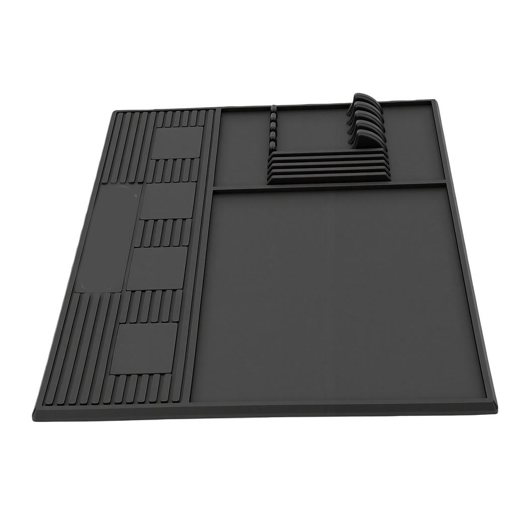 Magnetic Barber Mat for Clippers Non Slip Heat Resist Barber Tool Organizer Mat with 4 Strong Magnets Slots Small Size
