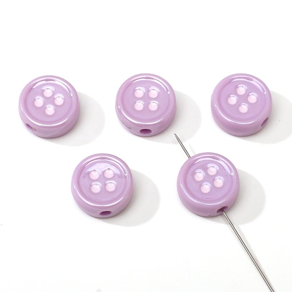 Acrylic Dopamine Oil Droplets Flower Button Beads for DIY Jewelry 1 Set