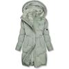Cappotto invernale da donna con cappuccio e manica lunga con cerniera e caldo collo in pelliccia