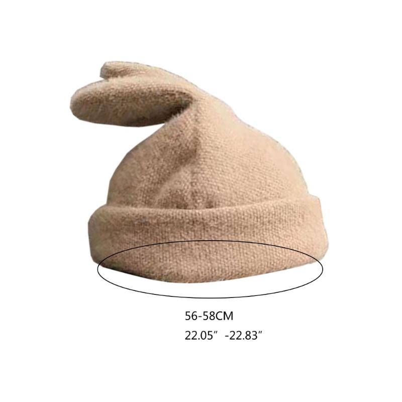 Unisex Ear Protect Plush Hat Long Bunny Ear Shape Hat Warm Fluffy Winter Plush Warm Skiing Supplies for Adult Teens