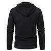 Men S Solid Color Hooded Fleece Knit Cardigan Autumn Winter Casual Coat