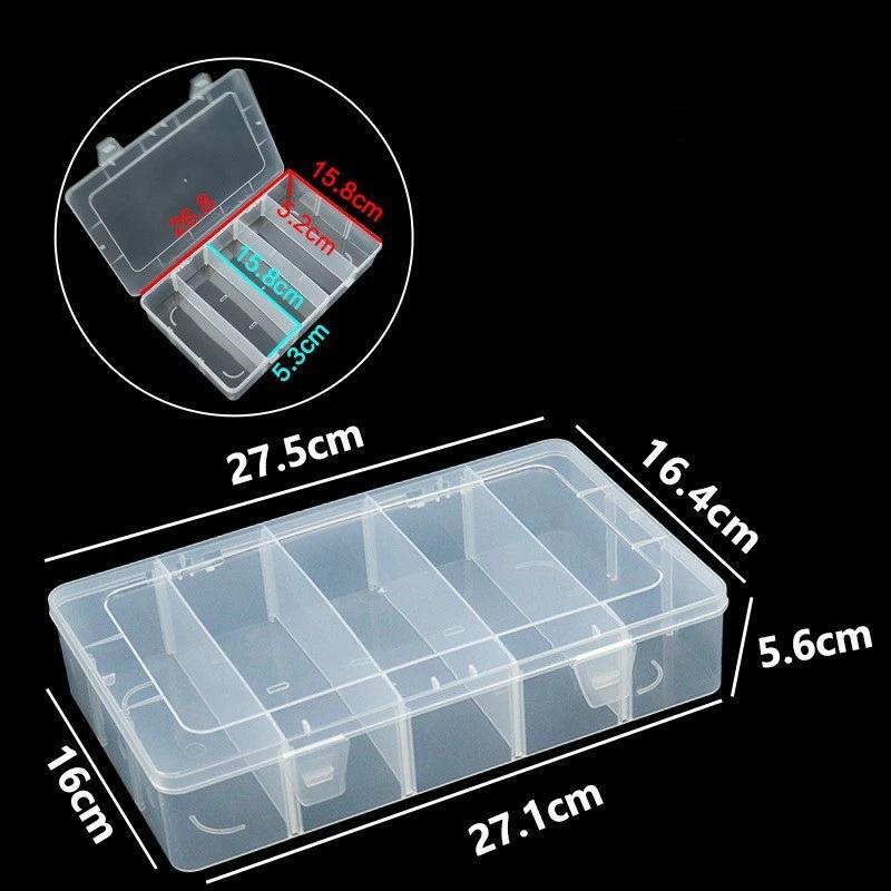 Hardware Tool Storage Box 5 Compartment Transparent Tool Organizer For Screw And Accessory Household Sorting Use