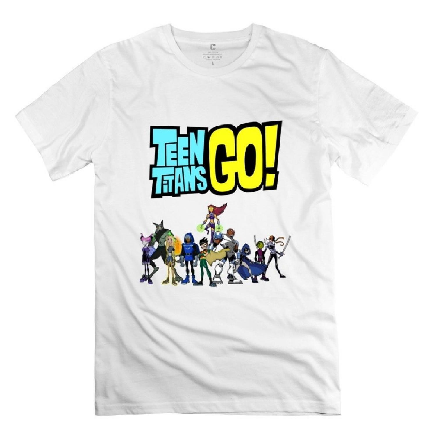 Men Teen Titans Go Customized Retro White T Shirt By Mjensen S
