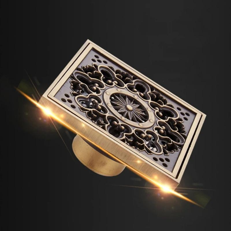 Elegant Styles Sturdy Brass Shower Drain with Sealing Odorless Designs Bathroom Accessory Portable for Home Use