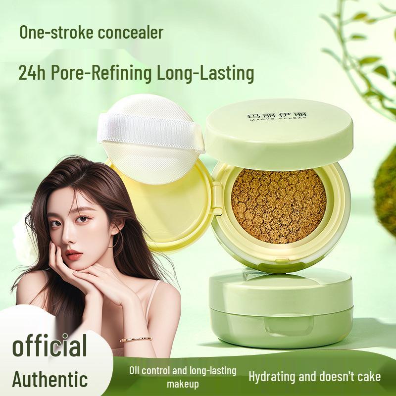 Mary Elie Air Cushion BB Cream: Long-Lasting, Moisturizing, Lightweight, Brightening, and Concealing. Ivory White
