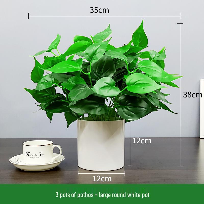 Nordic Artificial Green Plant Bonsai for Office or Home Decor - Small Indoor Potted Ornament