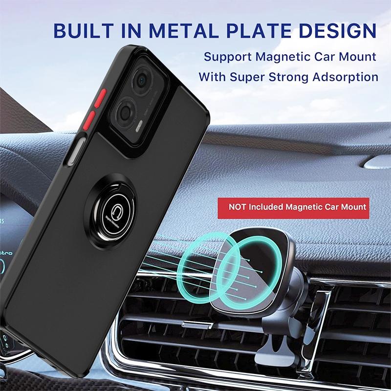 For Motorola Moto G04 G24 Case Magnetic Ring Holder Shockproof Armor Phone Case For MotoG04 MotoG24 G 04 24 Hard PC Back Cover