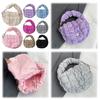 Women Padded Wrist Handbag Cloud Pleatd Grid Bag Puffy Tote Bag Space Top Handle Bags Quilted Phone Coin Purse Mini Clutch Purse