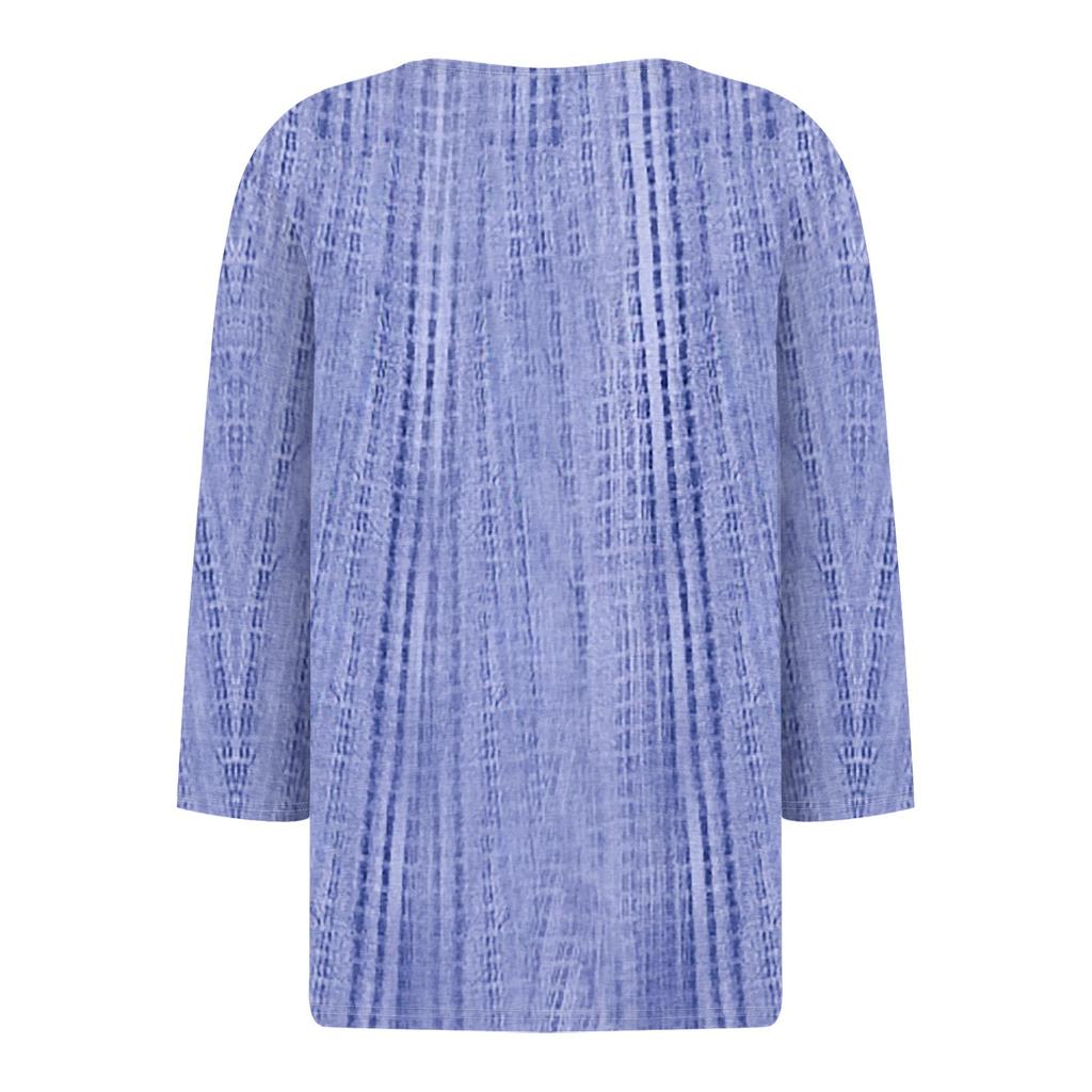 Women's T Shirt Tee Print Button 3/4 Sleeve Daily Weekend Fashion Basic V- Neck Regular Top