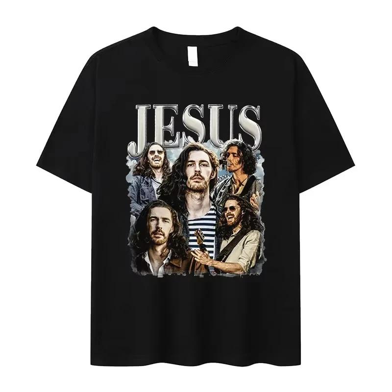 Hotsale Hozier Jesus 2025 Pattern Printed Tshirt Womens Hip Hop Retro Short Sleeve Tshirt Casual Oversized Tshirt Street Wear