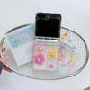 3D For Samsung Galaxy Z Flip 5 6 7 5G Flower Bracele Case Hinge Magnetic PC Shell Shockproof Protective Transparent Back Cover