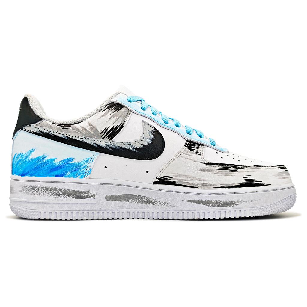 Nike Air Force 1 Odporne na ścieranie Lekkie Zwiększające wzrost Niskie Buty do skateboardingu Unisex Białe Niebieskie CW2288-111(Drużyna1148-)