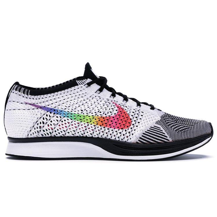 Nike Flyknit Racer Be True Unisex Sneakers White Black-Multi-Color 902366-100