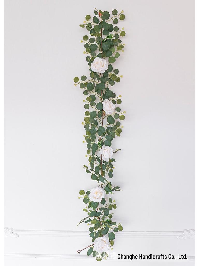 Artificial Eucalyptus Leaf and Rose Vine Home Decoration 