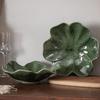 European Retro Ceramic Creative Lotus Leaf Plate Household Vegetable Plate Living Room Fruit Plate Candy Plate Homestay Restaurant Tableware Plate