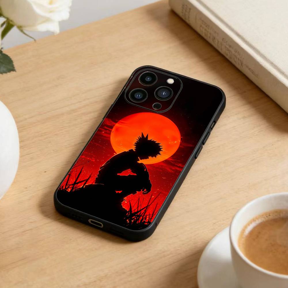 Katsuki Bakugo Hero Academia Handyhülle Für iPhone17,16,15,14,13,12 Plus,Max Weiches Silikon Schwarze Hülle