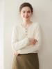 Autumn/Winter Round Neck Single-Breasted Loose Slimming Cashmere Wool Women's Cardigan