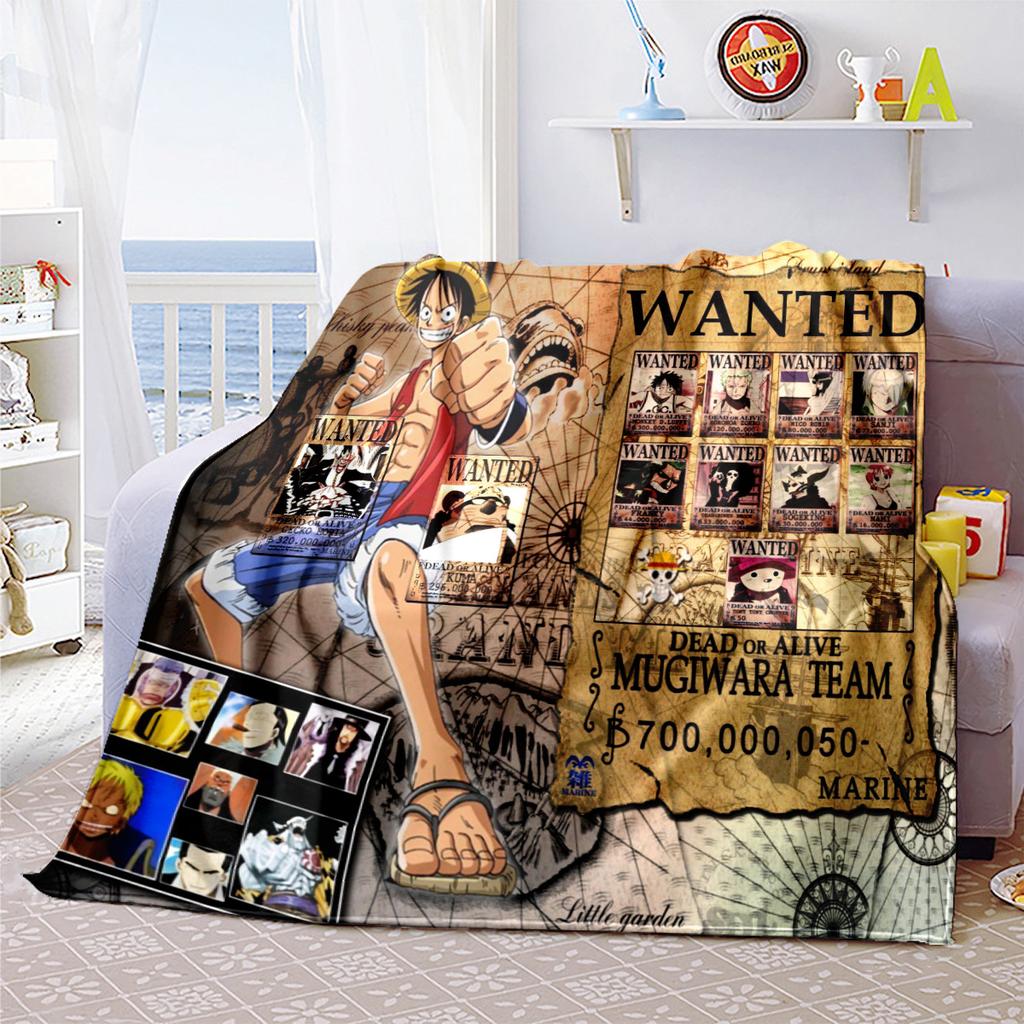 Starring the classic Japanese cartoon ONE PIECE Monkey D. Luffy blanket soft home furnishing nap decoration four seasons warm Sherpa blanket U10